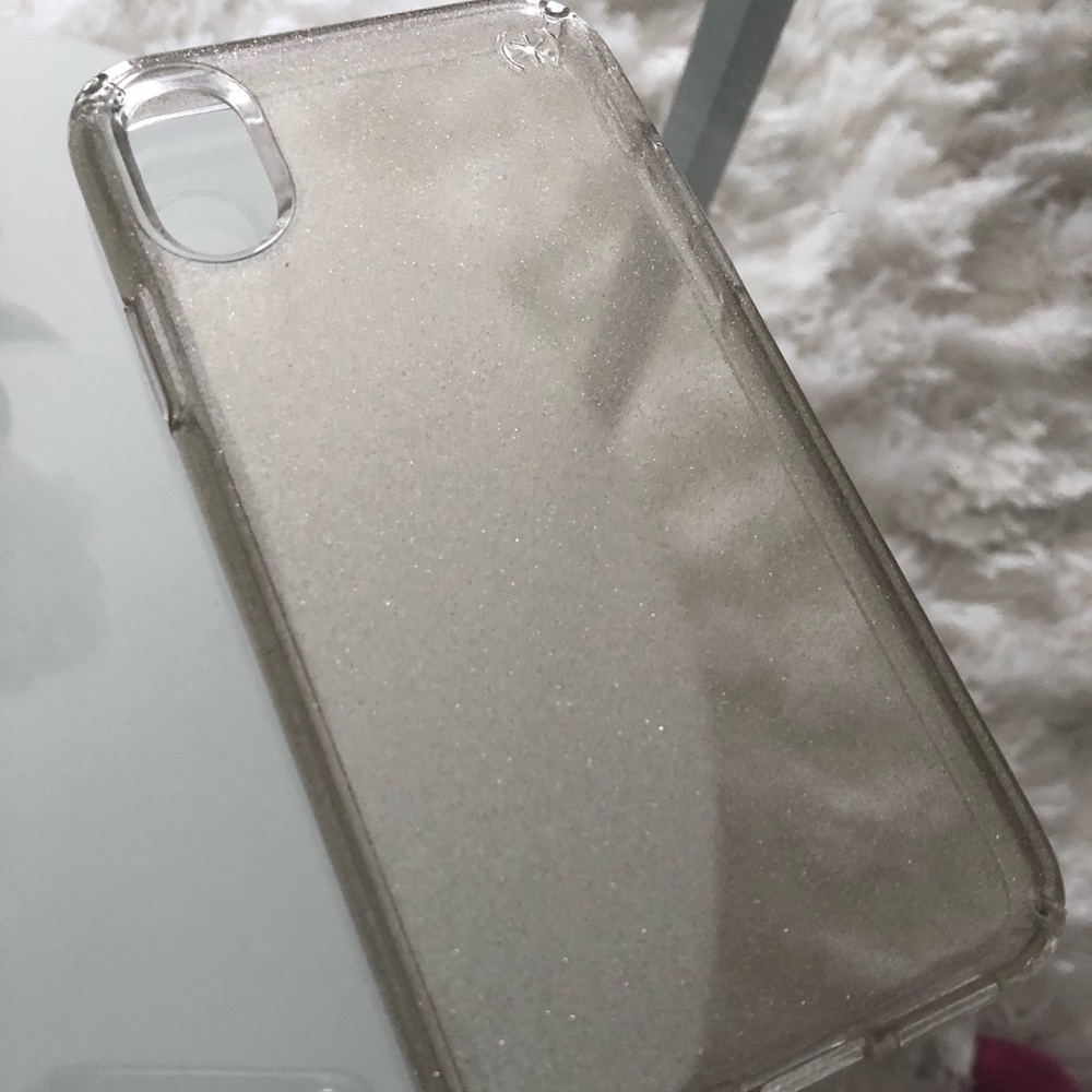 Speck iphone X clear glitter phone case